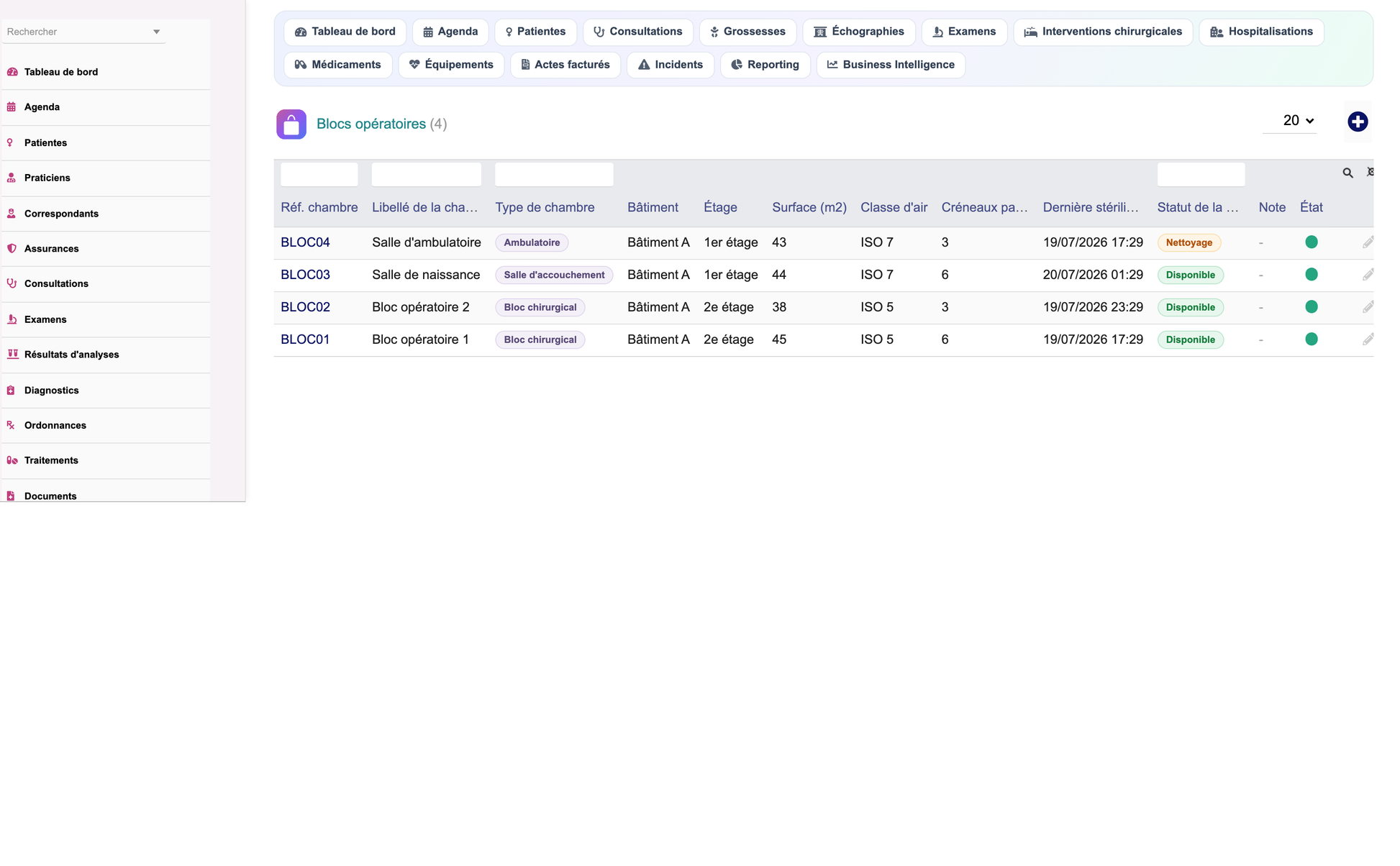 DoliResources - Dolibarr - 58_list_gynoperatingroom