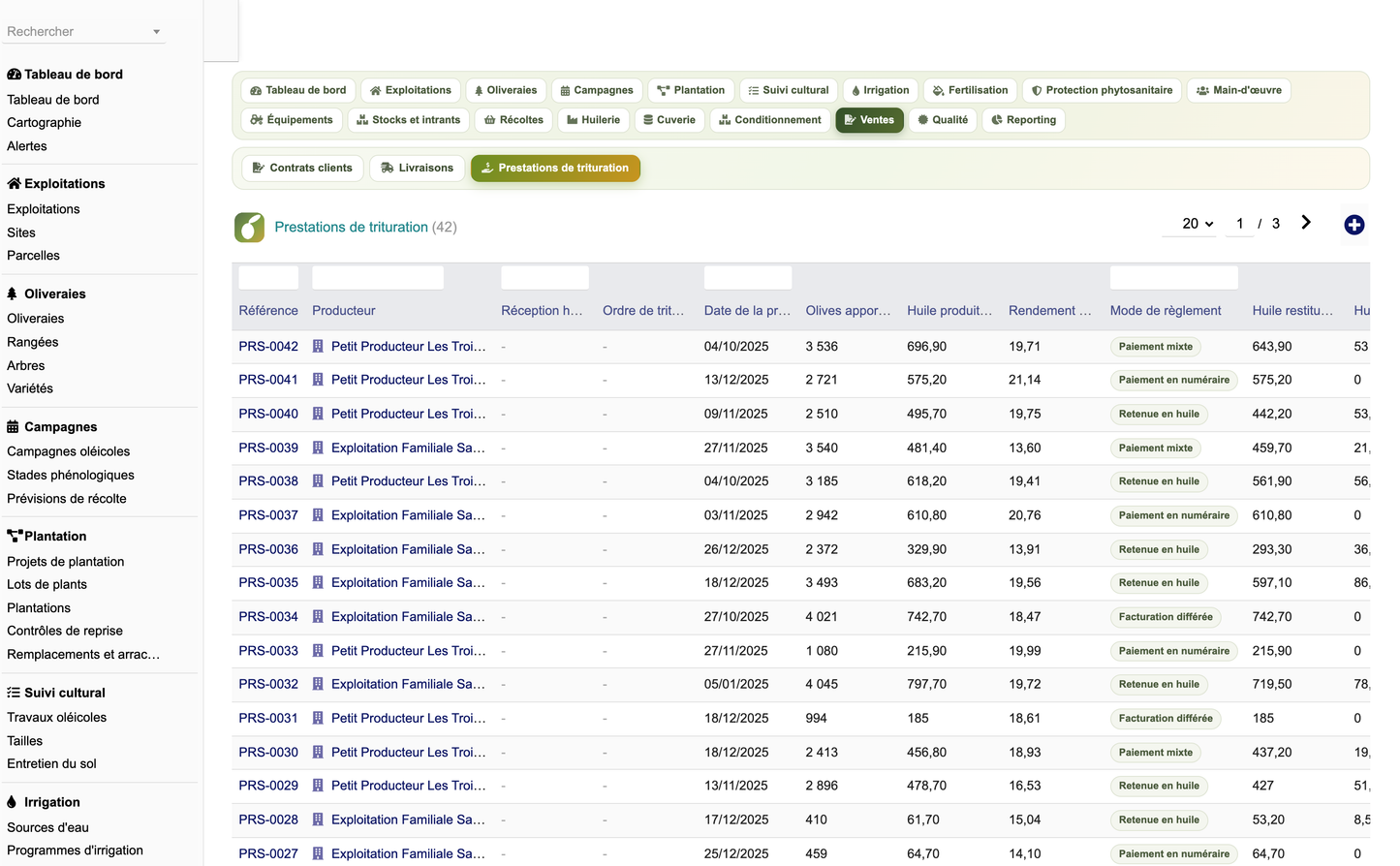 DoliResources - Dolibarr - 58_liste_prestations_trituration