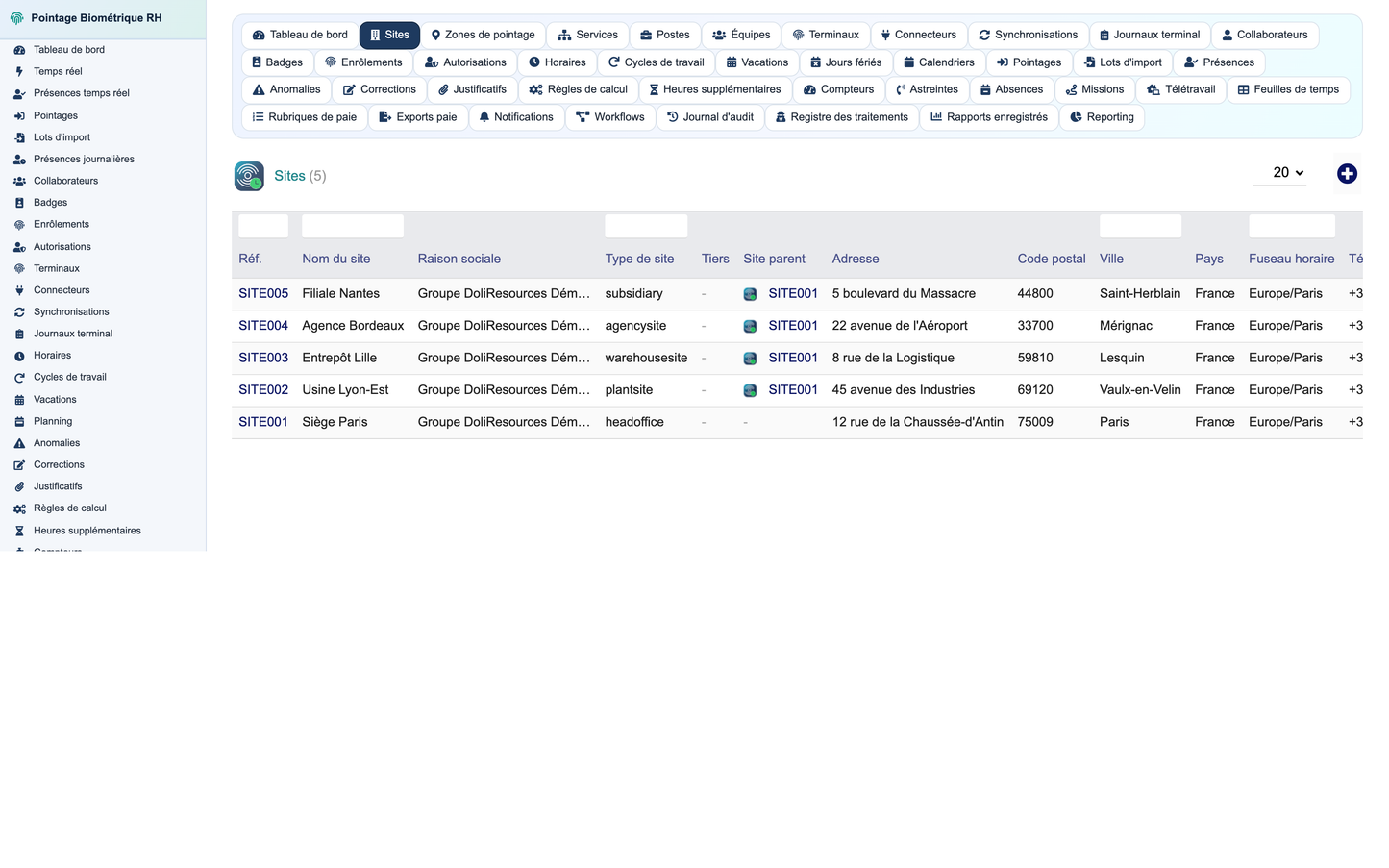 Biometric Time & Attendance Management - Dolibarr