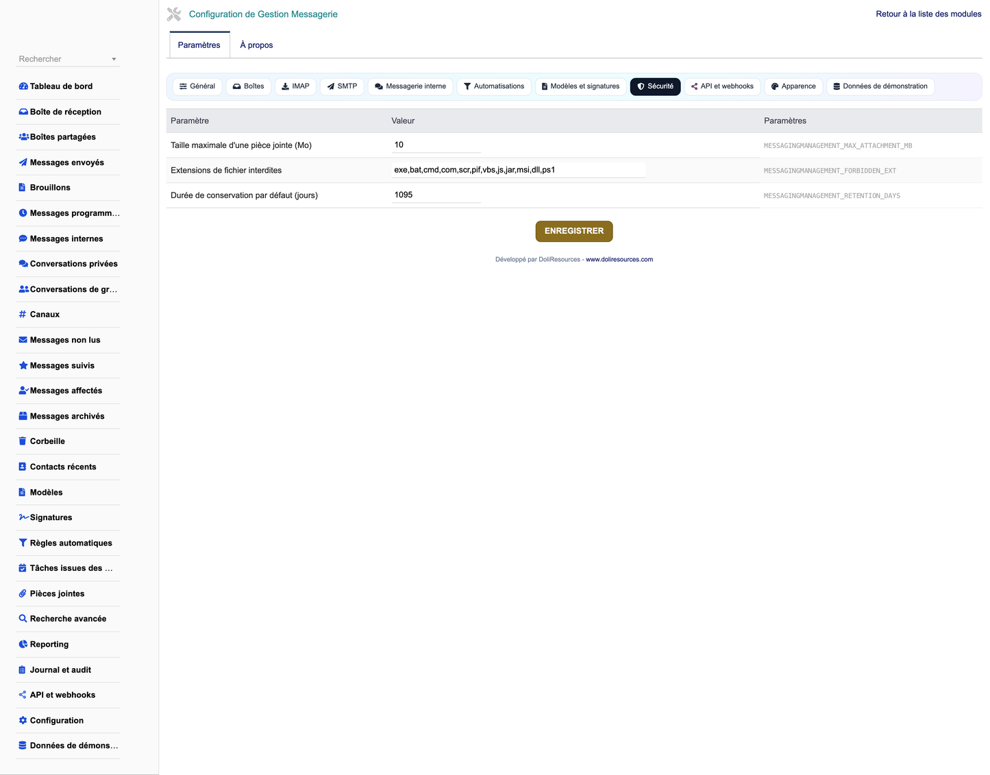 MESSAGING MANAGEMENT - Dolibarr
