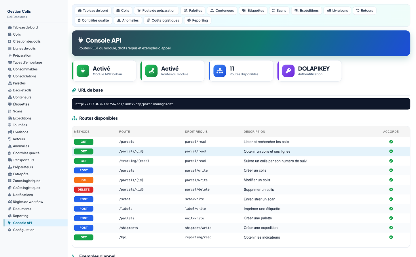 PARCEL MANAGEMENT - Dolibarr
