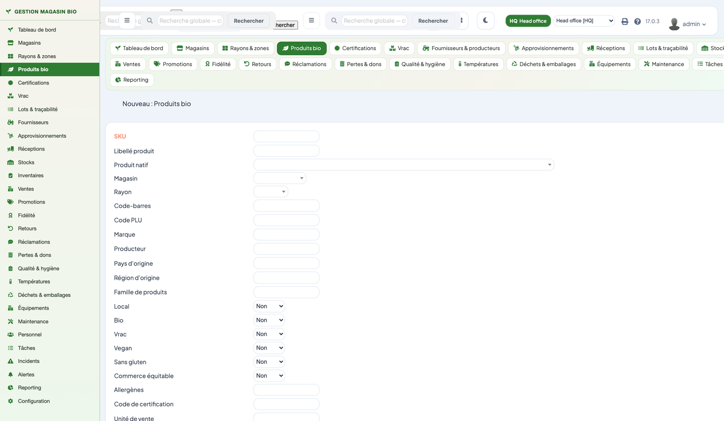 Organic Store Management for Dolibarr