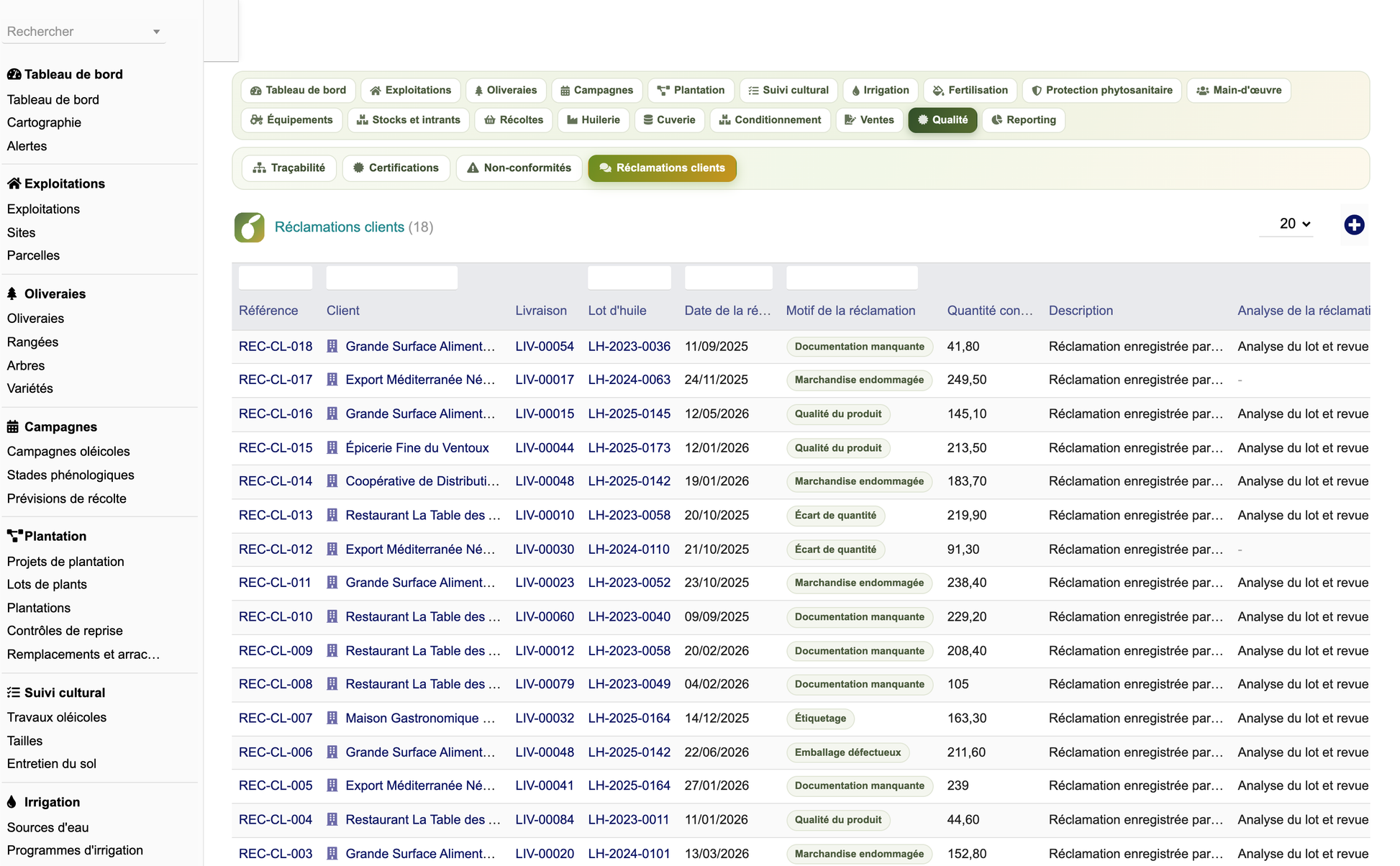 DoliResources - Dolibarr - 61_liste_reclamations