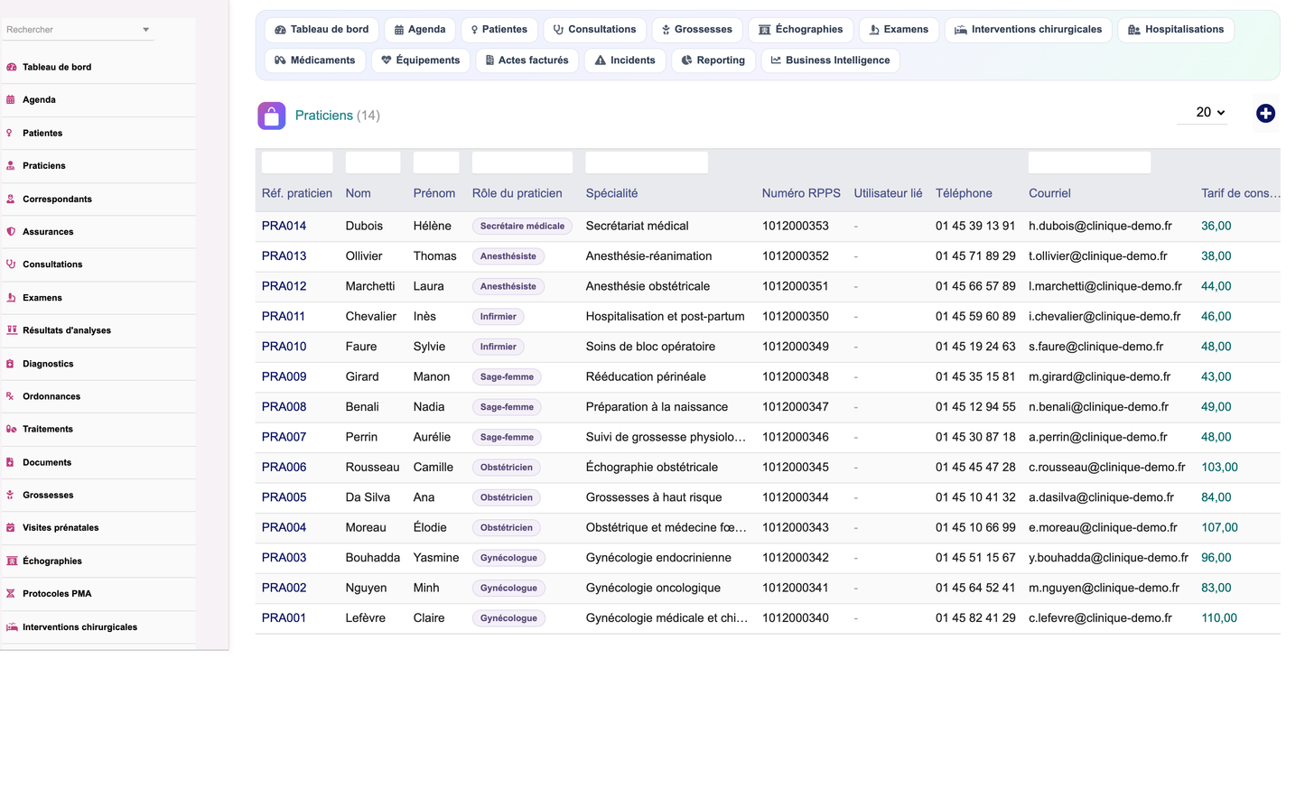 DoliResources - Dolibarr - 62_list_gynpractitioner