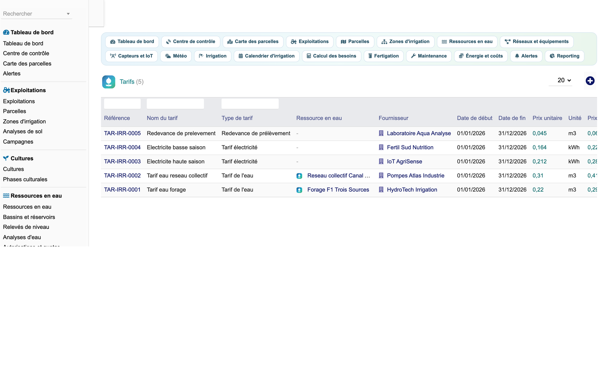 DoliResources - Dolibarr - 65_tarifs