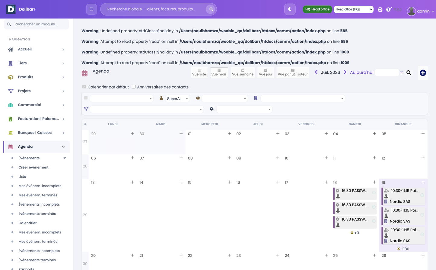 DoliResources - Dolibarr - projects_06_agenda