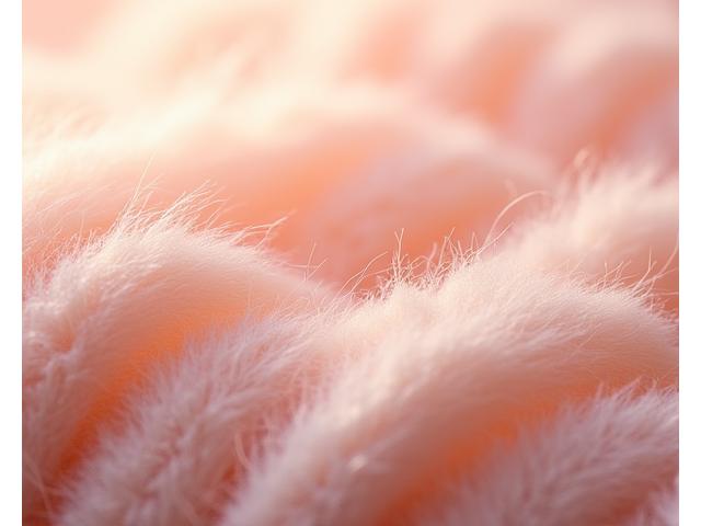 Una manta de mohair o angora con un aspecto peludo y suave, en un color cálido, que invita al tacto.