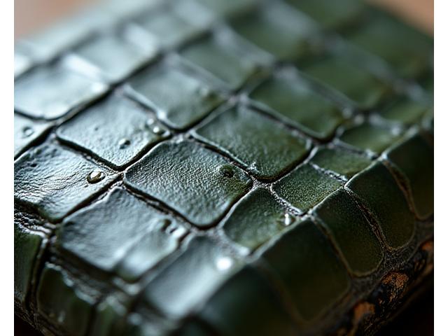 Textura escamada de un bolso de piel de cocodrilo brillante