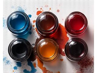 Paleta de colores de tintes y pigmentos de cuero de alta calidad